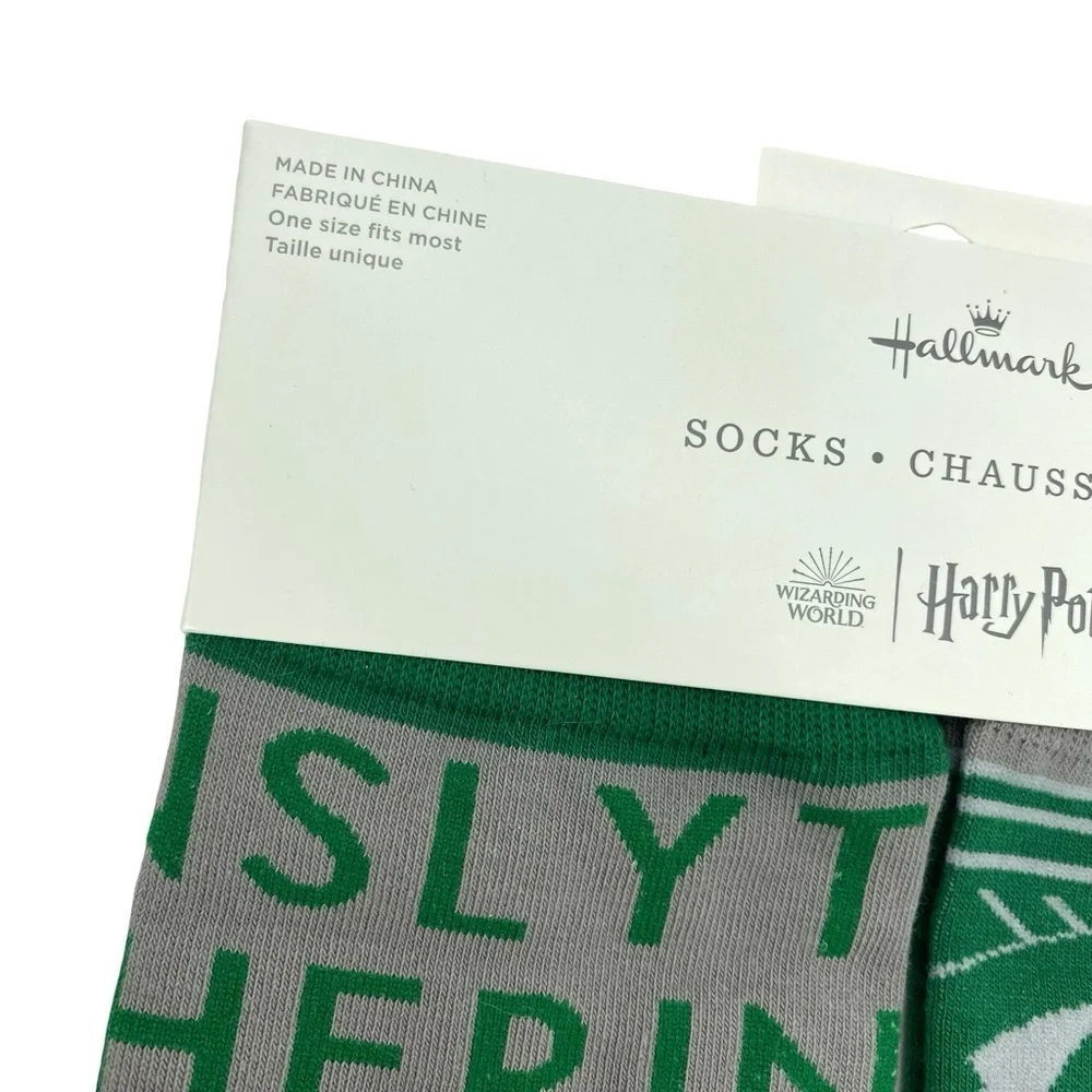 Wizarding World of Harry Potter x Hallmark Slytherin Crew Socks New